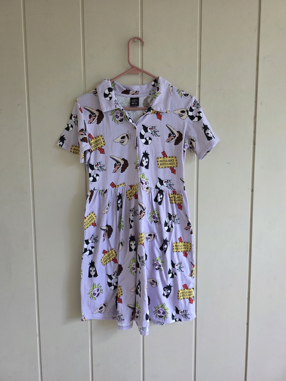 Cakeworthy Beetlejuice Character Print Fit N Flare Dress Medium